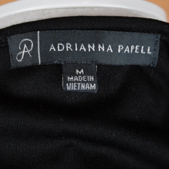 Adrianna Papell Black Lace Open Shoulder Lined Top Size Medium - Picture 8 of 8